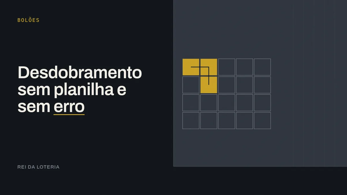 Grade de células com três casas conectadas em destaque, esquema de desdobramento de bolão