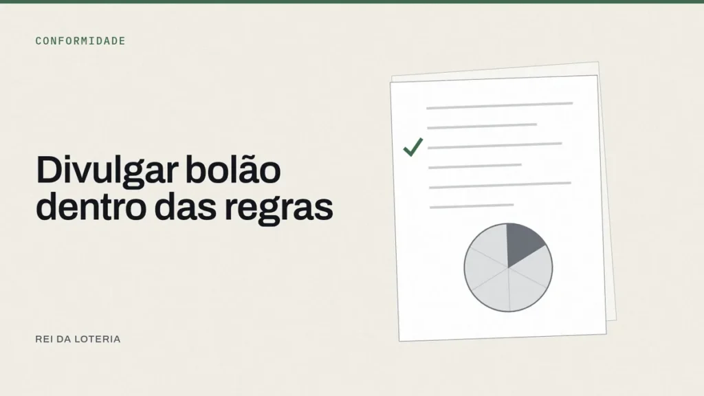 Folha genérica com uma linha conferida por traço reto, representando divulgação de bolão em conformidade