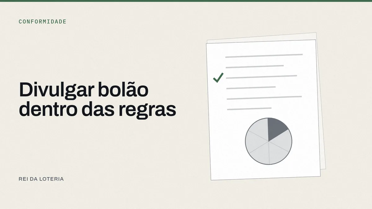 Folha genérica com uma linha conferida por traço reto, representando divulgação de bolão em conformidade