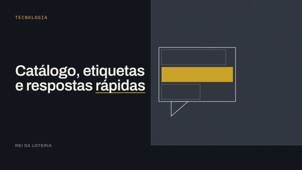 Balão de conversa retangular com três etiquetas empilhadas e a do meio destacada na lotérica