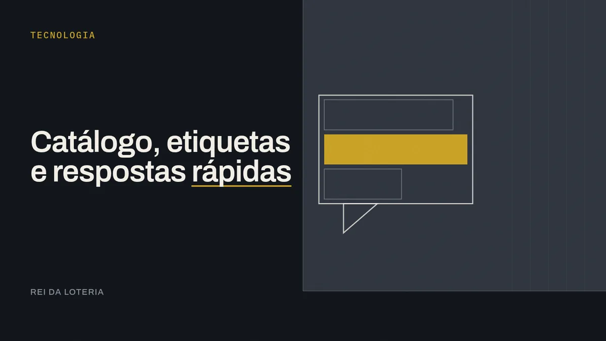 Balão de conversa retangular com três etiquetas empilhadas e a do meio destacada na lotérica