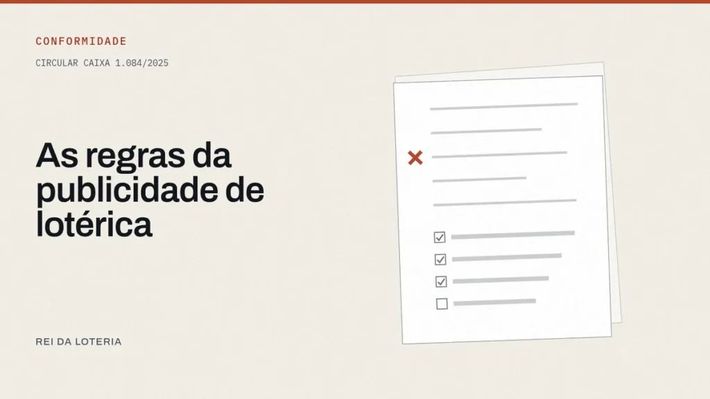 Dono de lotérica revisando o material de divulgação da loja no balcão antes de publicar
