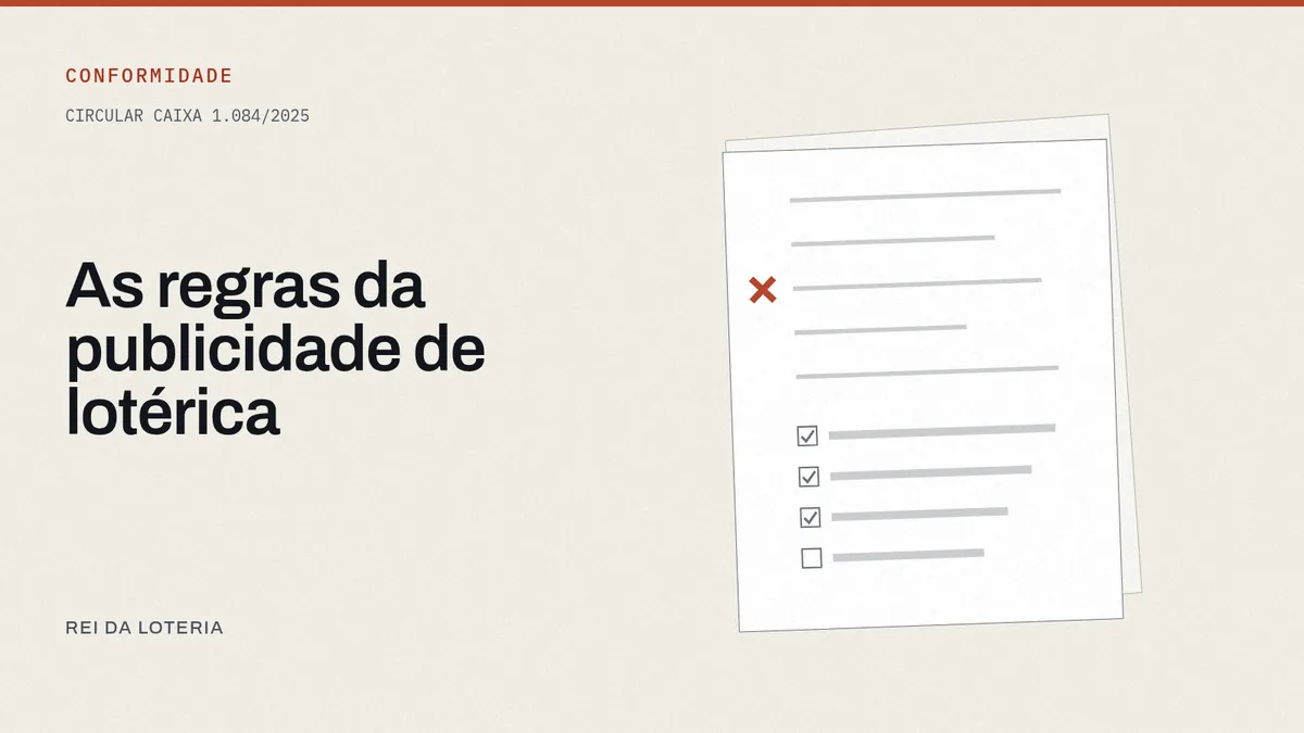 Dono de lotérica revisando o material de divulgação da loja no balcão antes de publicar